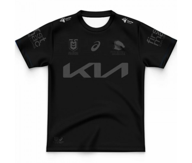 Brisbane Broncos Youth Black Rugby Shirt 2025