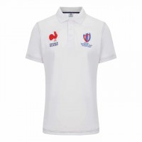 France RWC Mens Cotton White Rugby Polo Shirt 2023