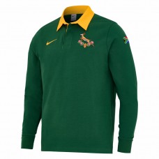 South Africa Springboks Adult Pique Long Sleeve Rugby Polo Shirt 2025