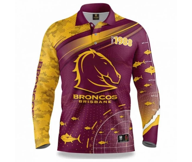 Brisbane Broncos Mens Fishfinder Fishing Shirt 2022