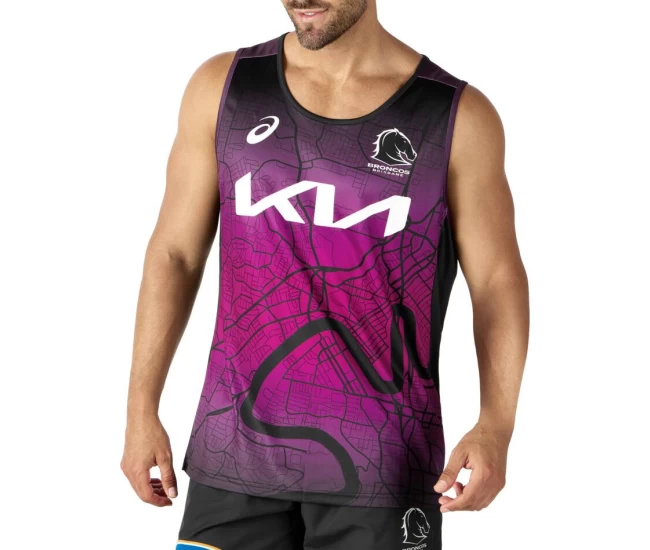 Brisbane Broncos Mens Training Rugby Singlet 2024