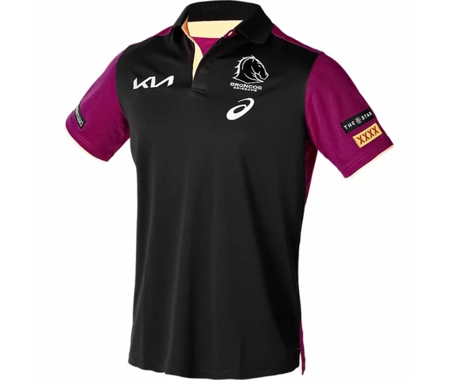 Brisbane Broncos Mens Media Rugby Polo 2024