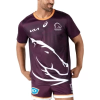 Brisbane Broncos Mens Run Out Training Rugby Tee 2024