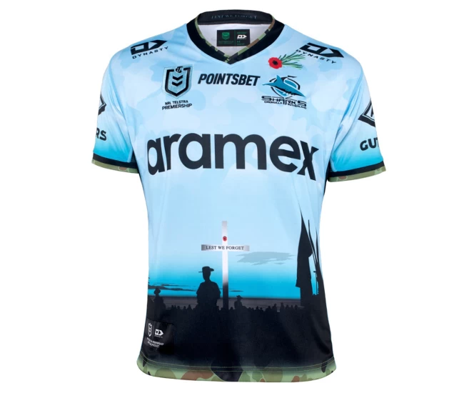Cronulla Sharks Rugby Mens Anzac Rugby Shirt 2022