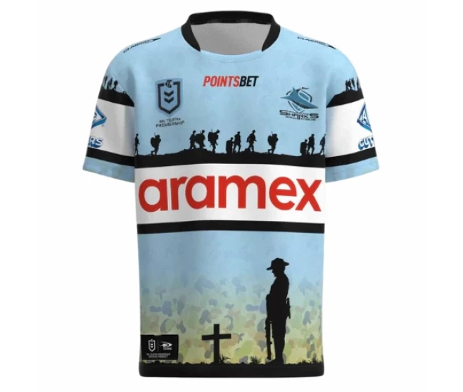 Cronulla Sharks Mens Anzac Rugby Shirt 2023
