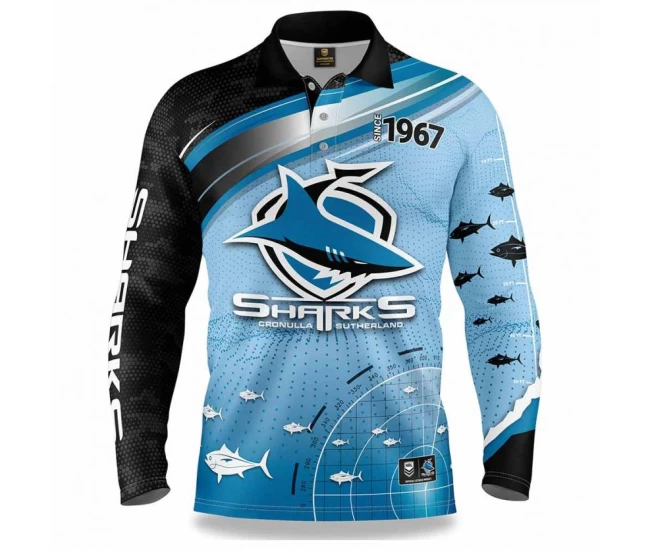 Cronulla Sharks Mens Fishfinder Fishing Shirt 2022