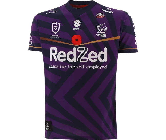 Melbourne Storm Mens Anzac Rugby Shirt 2024