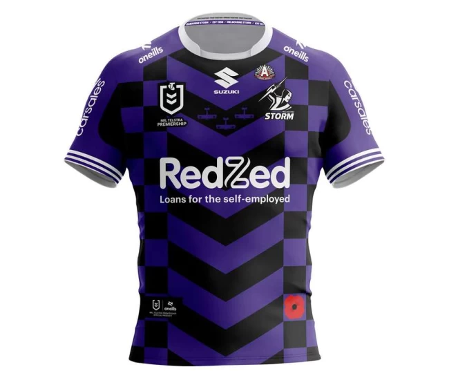 Melbourne Storm Mens Anzac Rugby Shirt 2025