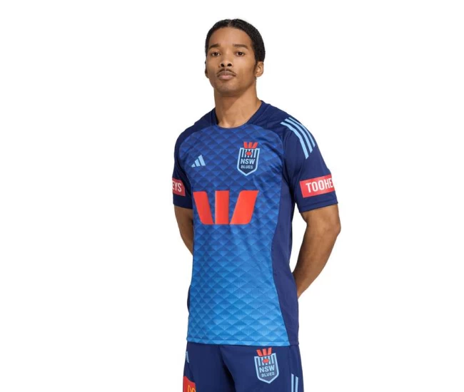 NSW Blues State of Origin Mens Perfromance Training Rugby Tee 2025
