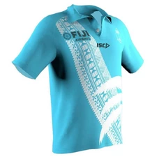 FIJI 2019 7'S Rugby Polo Blue Shirt