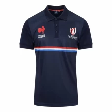 France RWC Mens Polyester Rugby Polo Shirt 2023