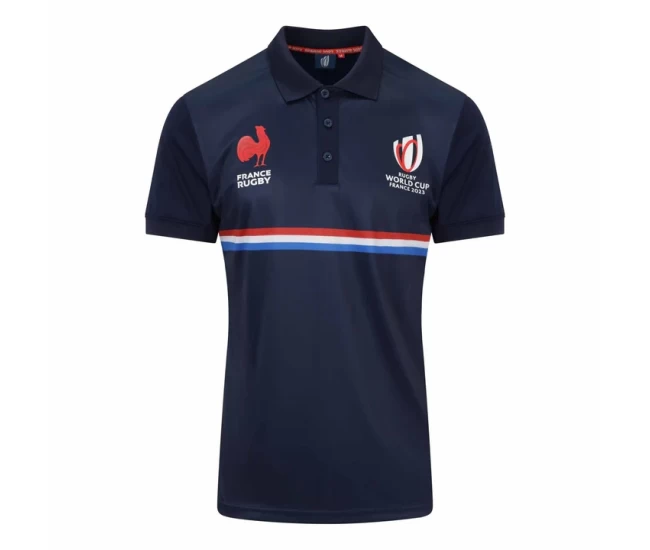 France RWC Mens Polyester Rugby Polo Shirt 2023
