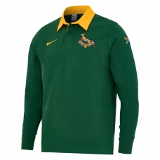 South Africa Springboks Adult Pique Long Sleeve Rugby Polo Shirt 2025