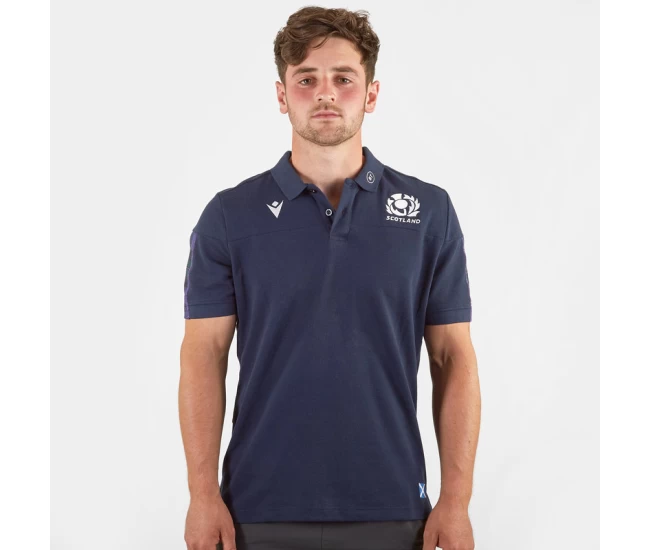 Macron Scotland 2019 2020 Travel Rugby Polo Shirt