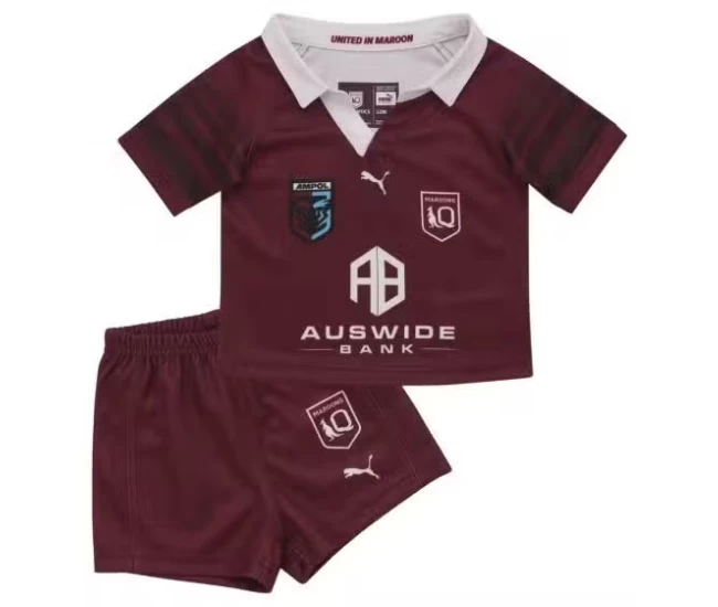 QLD Maroons Kids Home Rugby Kit 2023