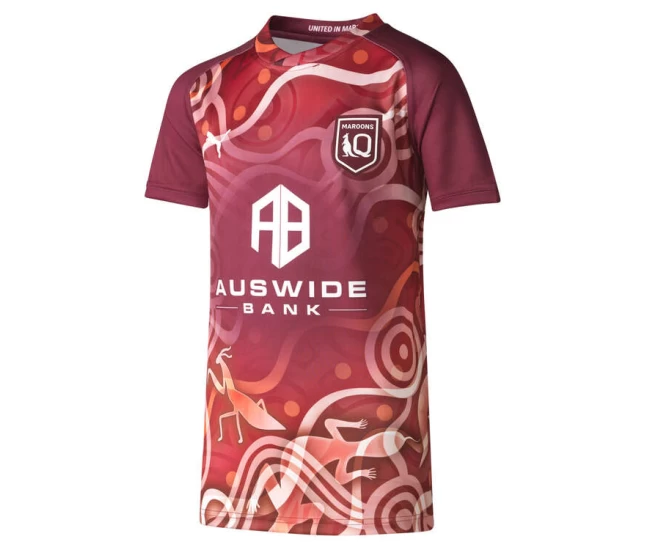 QLD Maroons Mens Indigenous Training Rugby Shirt 2023